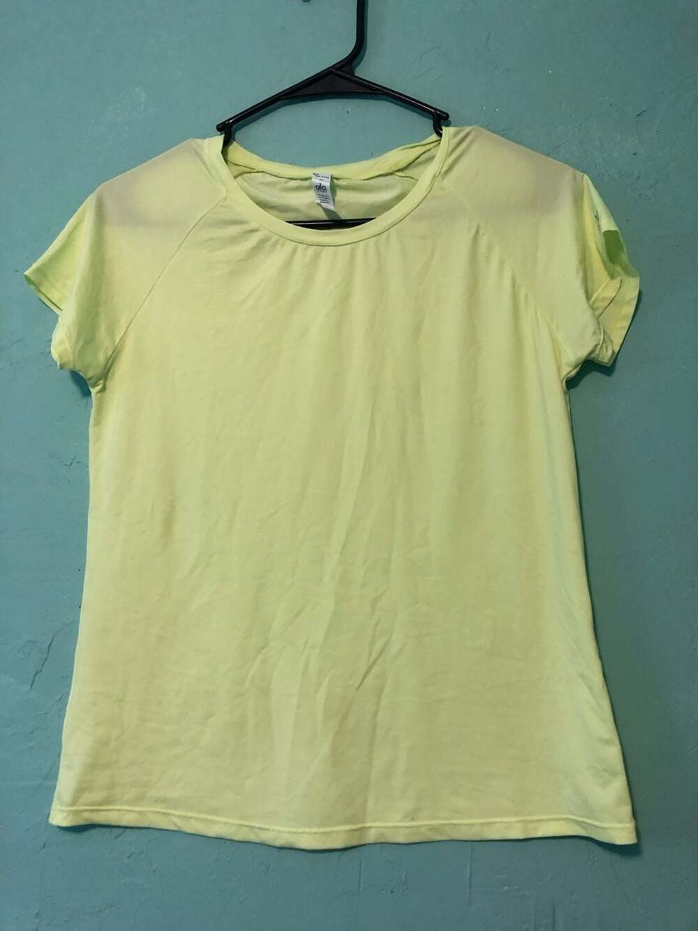 Alo Yoga Women's Short Sleeve Athletic T-Shirt Yellow Size S